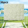 White Floral Wall Backdrop 36 Packs 15X15 Inches 3D Artificial Floral Wall Panels for Wedding Anniversary Party Decorations