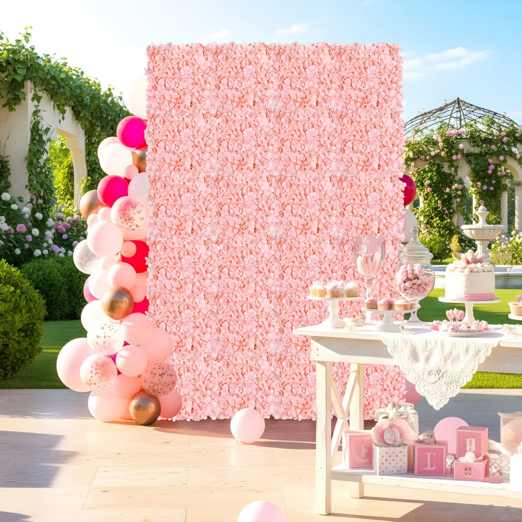 Photography Backdrop 24pcs Simulated Flower Wall for Easy Installation, Mother's Day, Wedding, Wedding Ceremony, Party Backdrop, Photography Props, Simulated Flower Arrangement Decoration (15 X 15 Inches)