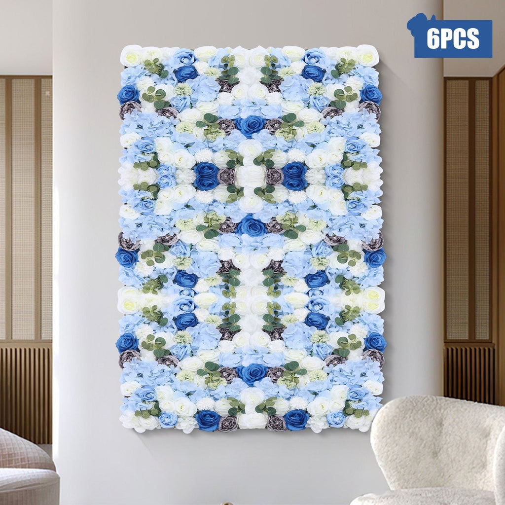 6pcs Artificial Flower Wall Panels | 15.74"x 23.62" Fabric Flower Panels for Outdoor Garden Backyard Fence Privacy Screen and Indoor Wall Decor, OUKANING Brand