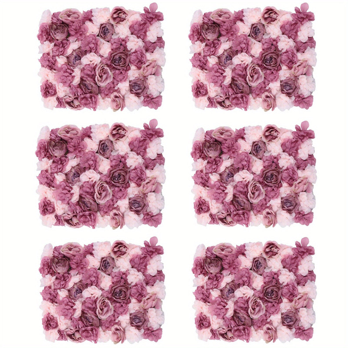 Elegant Rose and Dahlia Flower Wall Panels for Wedding and Party Decor - Realistic and Durable Artificial Flowers in Mauve and Pink, Perfect for Home, Church, Stage, and Event Backgrounds