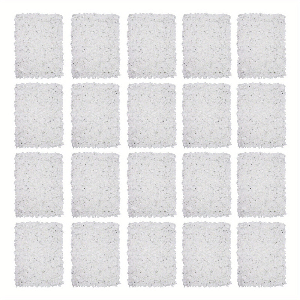 20Pcs Flower Panel Artificial Flower Wall Panel White Flower Backdrop Wall Decor