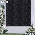 6pcs Black Flower Wall Panels, Artificial Flower Wall Panels, Flower Panels for Backdrop, 60 X 40 Cm/23.62 X 15.75 Inches, for Gardens, Patios, Landscapes