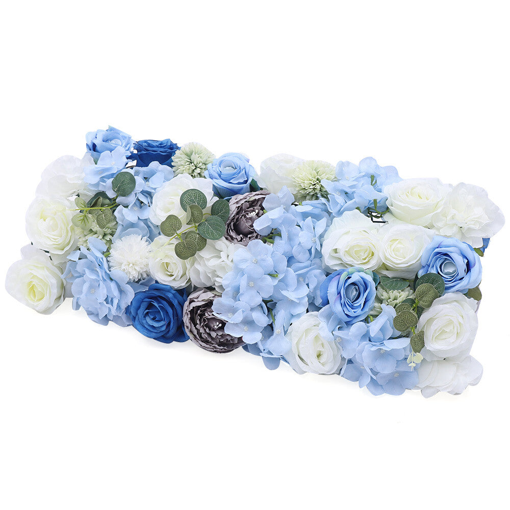 6 Pack Large Artificial Flower Wall Panel with -like Hydrangea & Roses - Blue Wedding Backdrop, Reusable Panels (23.6"x15.7") for /Outdoor Party Decor, Plastic Flowers for Wedding Arch, Bridal, Photo Background - Easy
