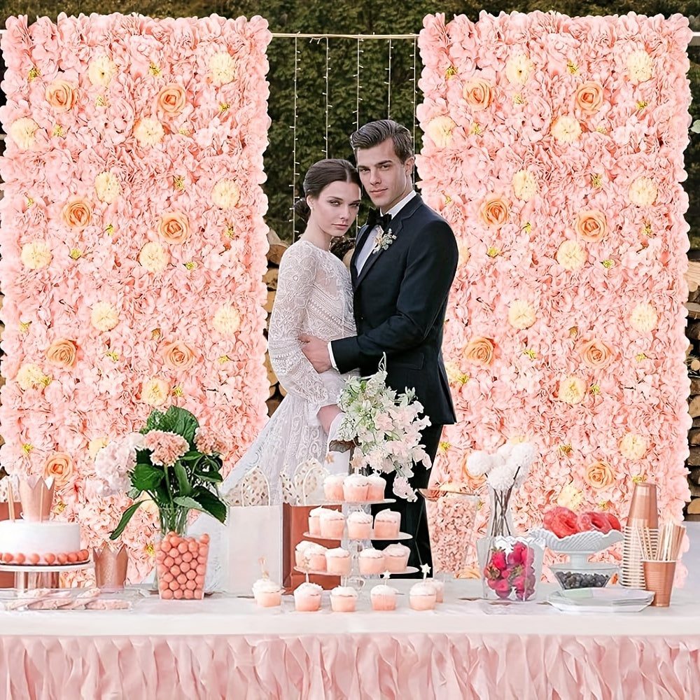 36pcs 15x15 Inches 3D Pink Rose Wall Background Pink Flowers Backdrops Spring Tea Party Flowers Backdrop Girls Birthday Pink Princess Weeding Bridal Shower Pink Floral Anniversary Ceremony Decor