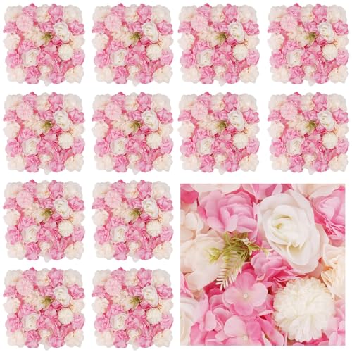 3D Flower Wall Backdrop 12 Pcs 15×15 Inch Black Dahlia - Pink and White Dahlia / 12PCS-15x15