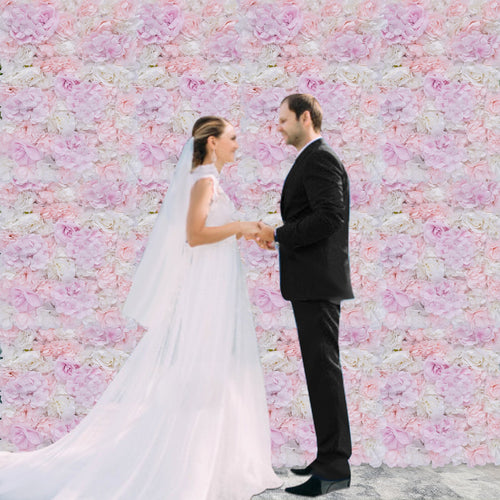 12pcs Flower Wall Panels, 23.6 x 15.7in Artificial Flower Wall Panels 3D Hydrangea Flower Mat for Wedding, Party Backdrop Decoration-Petal Size-US Stock(12pcs-Hydrangea+Rose)