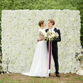 24pcs 15 X 15 Inch Flower Wall Panels 3D Rose Floral Decorative Faux Flower Wall Background for Party Shower Bridal Wedding Background Decor