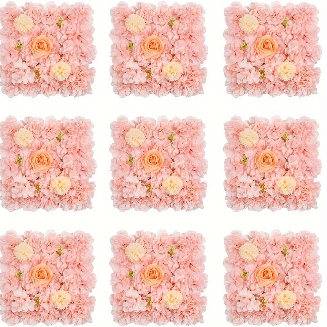36pcs 15x15 Inches 3D Pink Rose Wall Background Pink Flowers Backdrops Spring Tea Party Flowers Backdrop Girls Birthday Pink Princess Weeding Bridal Shower Pink Floral Anniversary Ceremony Decor