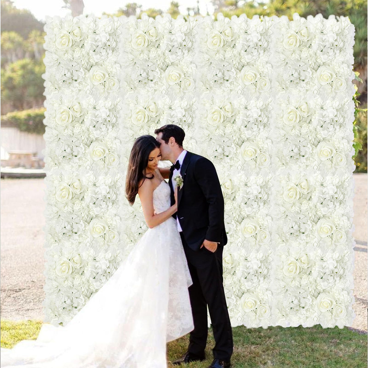 Artificial Silk Flower Wall Panel Decorative Floral Background Silk Rose Mat for Wedding Party Backdrop Wall Decor Shop Photo Backdrop Floral Wall Arrangement 12 Pcs 15 * 15in