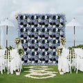 12-Pack Blue Artificial Silk Rose Flower Wall Panels, 15x15 Inch Drative Backdrop for Weddings, Parties, and Event Celebrations