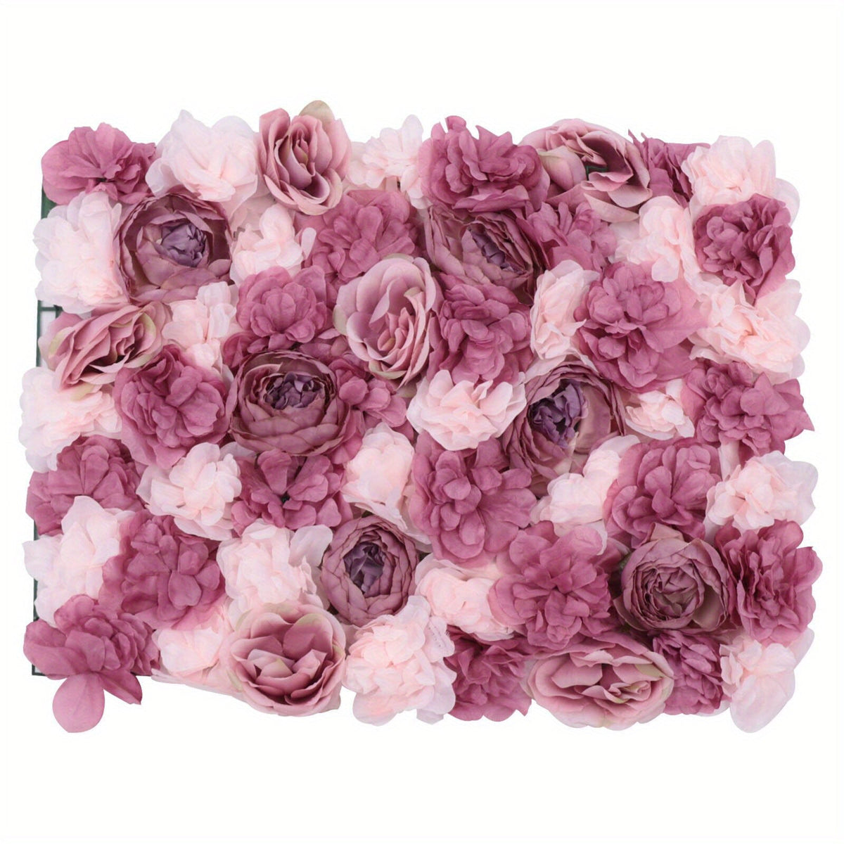 Elegant Rose and Dahlia Flower Wall Panels for Wedding and Party Decor - Realistic and Durable Artificial Flowers in Mauve and Pink, Perfect for Home, Church, Stage, and Event Backgrounds