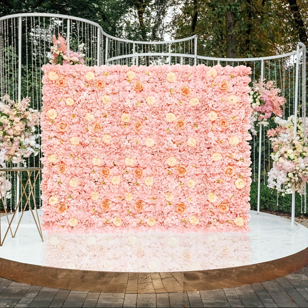 36pcs 15x15 Inches 3D Pink Rose Wall Background Pink Flowers Backdrops Spring Tea Party Flowers Backdrop Girls Birthday Pink Princess Weeding Bridal Shower Pink Floral Anniversary Ceremony Decor
