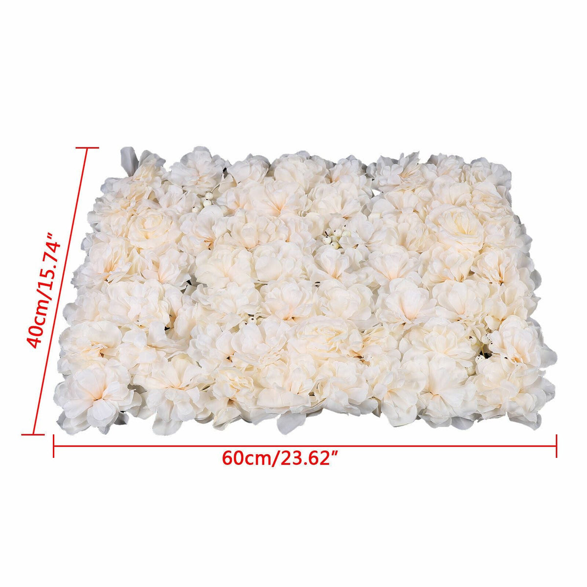 6pcs White Artificial Rose Flower Wall Panel Wedding Background Bouquet Party Home