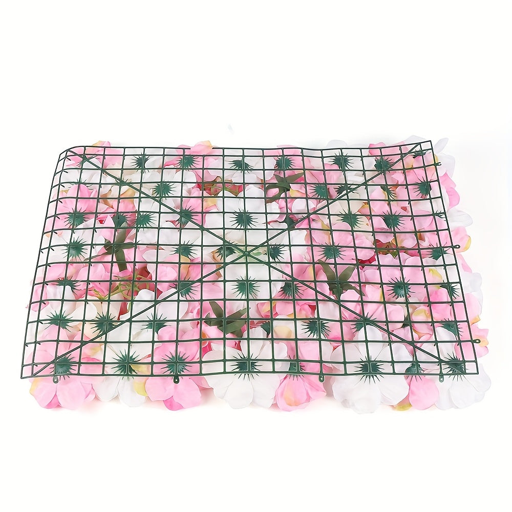 CNCEST 12pcs 3D Fabric Artificial Dahlia Flower Panels with Back Girds - Easy Install for Wedding and Engagement Decor, Summer Floral Wall Mats, No Electricity Needed